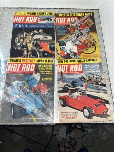 Cheap Sneaks Footwear/Sports Cards magazine 1963,1965 Hot Rod Magazine 4 Issue Lot Jan,Sept1965+June,Aug 1963