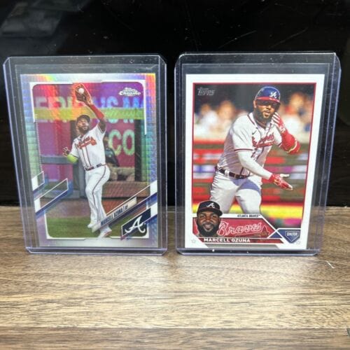 Cheap Sneaks Footwear/Sports Cards Marcel Ozuna Lot(2) 2021 Topps Chrome  Prison Refractor 23 Series 1 Ba