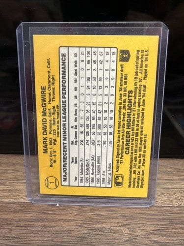 Cheap Sneaks Footwear/Sports Cards Mark McGwire 3 Card Lot With 87 The Rookies Rookie Card Oakland Athlet