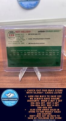 Cheap Sneaks Footwear/Sports Cards Matt Holliday 2023 Topps Chrome Platinum Anniversary #123 Colorado Roc