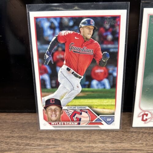 Cheap Sneaks Footwear/Sports Cards Myles Straw Cleveland Gurdians Lot(2) 2022+2023 Topps Series Two #654,