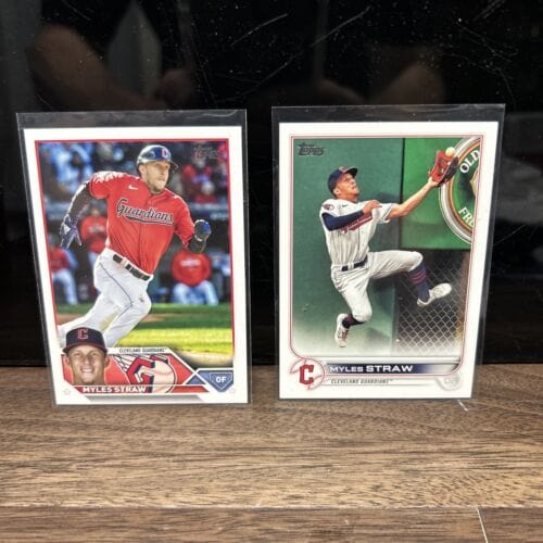Cheap Sneaks Footwear/Sports Cards Myles Straw Cleveland Gurdians Lot(2) 2022+2023 Topps Series Two #654,