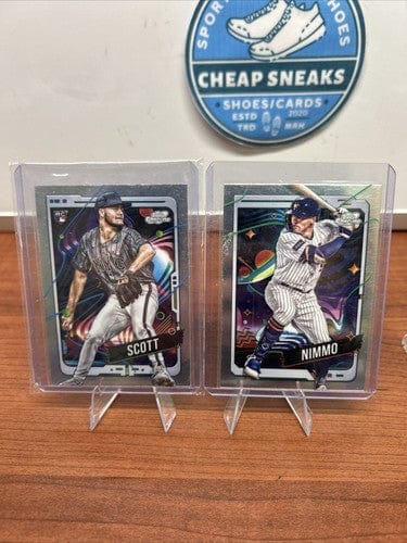 Cheap Sneaks Footwear/Sports Cards New Meta 2024 Topps Chrome Cosmic Lot Brandon Nimo, Christian Scott RC