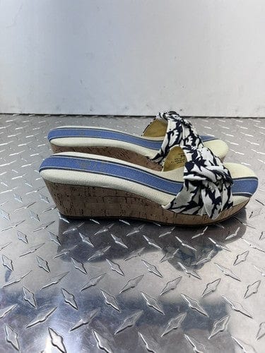 Cheap Sneaks Footwear/Sports Cards New Sperry Topsider Sandal Canvas Fish Blue Slip On Slides Cork Platfo