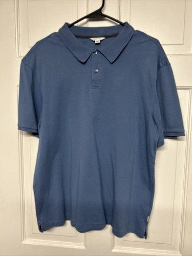 Cheap Sneaks Footwear/Sports Cards Polo Shirt Men's Calvin Klein Polo Shirt Men's Large Blue Short Sleeve 100% Cotton Clas
