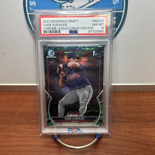 Cheap Sneaks Footwear/Sports Cards PSA 8 CADE KUEHLER /125 2023 1ST BOWMAN CHROME DRAFT AQUA LUNAR REFRAC