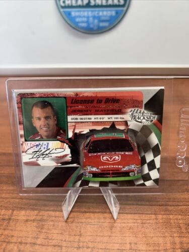 Cheap Sneaks Footwear/Sports Cards Racing Card 2002 PRESS PASS TRACKSIDE RACING LICENSE TO DRIVE DIE-CUT JEREMY MAYFI