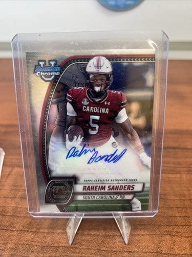 Cheap Sneaks Footwear/Sports Cards “Rocket” Raheim Sanders 2024 Bowman University Chrome  Auto S. Car
