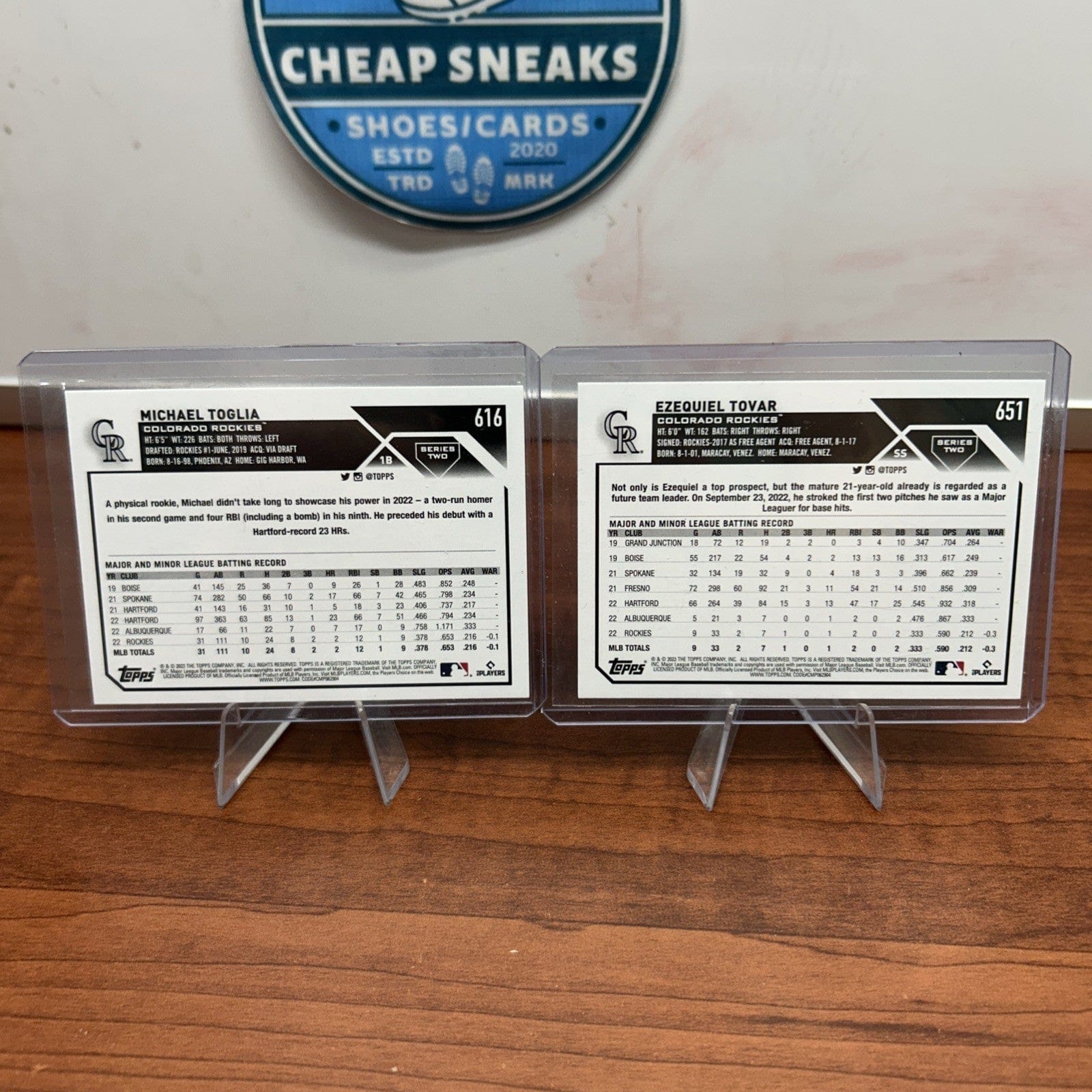 Cheap Sneaks Footwear/Sports Cards Rockies 2023 Topps Series 1 Lot Of Michael Toglia RC, Ezequiel Tovar R