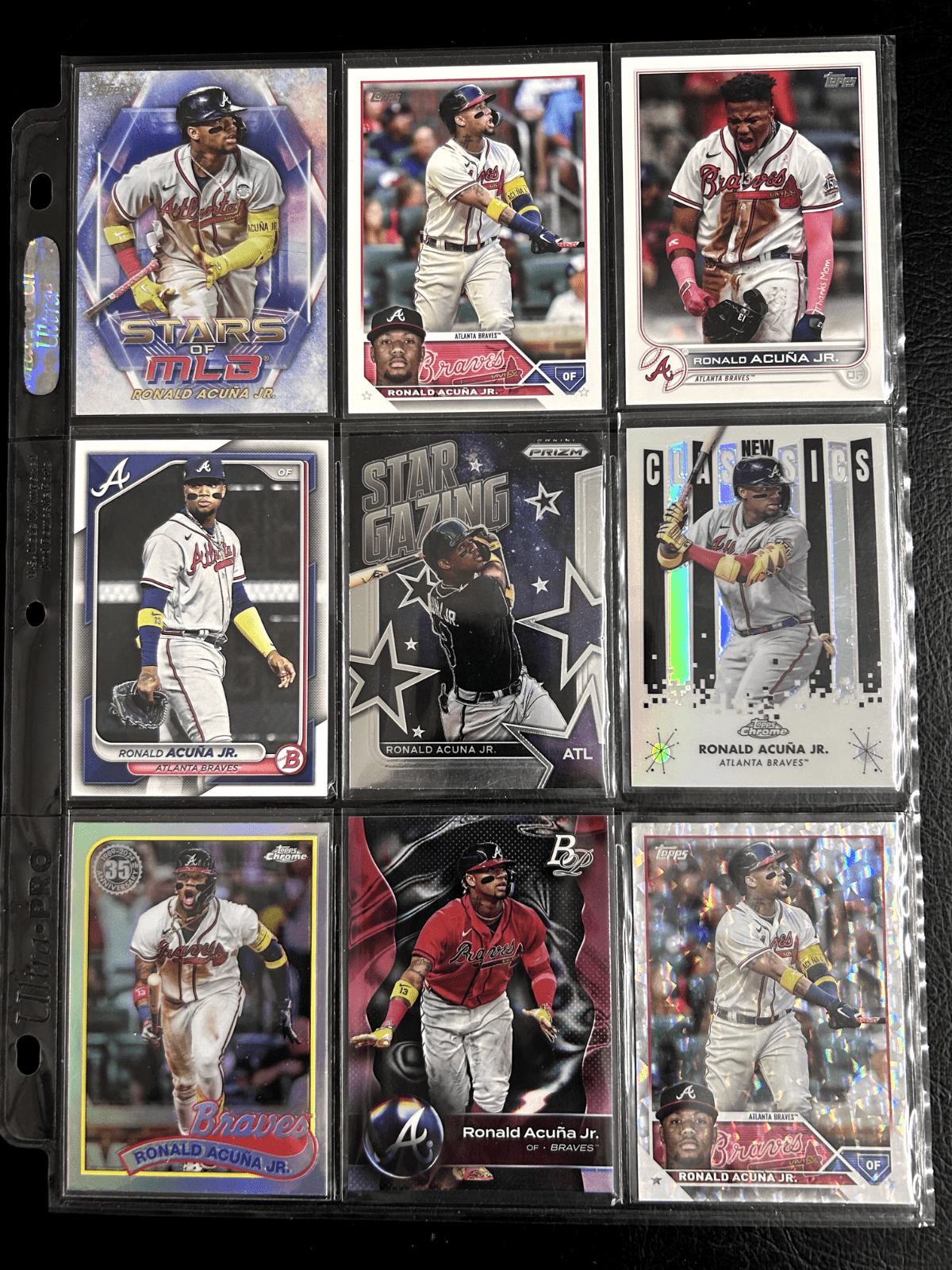 Cheap Sneaks Footwear/Sports Cards Ronald Acuna Jr Refractor lot Atlanta Braves Lots Topps, Topps Chrome, Bowman Chrome 2000-2024 10+ V