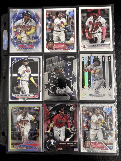 Cheap Sneaks Footwear/Sports Cards Ronald Acuna Jr Refractor lot Atlanta Braves Lots Topps, Topps Chrome, Bowman Chrome 2000-2024 10+ V