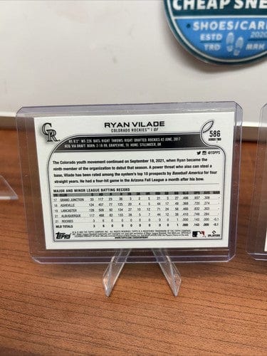 Cheap Sneaks Footwear/Sports Cards Ryan Vilade RC 2022 Topps Series Two Rookie Card #586 Colorado Rockies