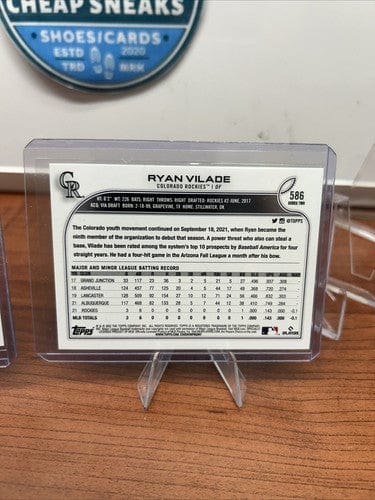 Cheap Sneaks Footwear/Sports Cards Ryan Vilade RC 2022 Topps Series Two Rookie Card #586 Colorado Rockies