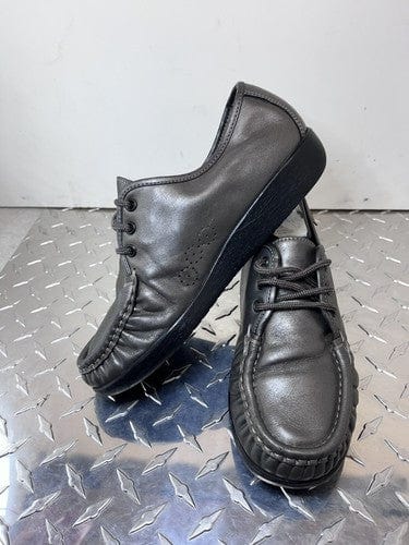 Cheap Sneaks Footwear/Sports Cards SAS Siesta Gray Pewter Leather Size 7.5 S Lace Up Loafers Genuine USA