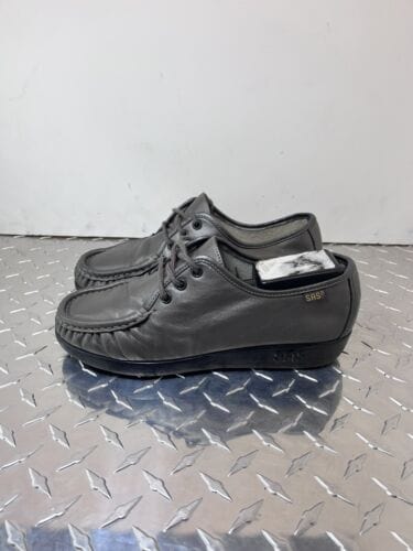 Cheap Sneaks Footwear/Sports Cards SAS Siesta Gray Pewter Leather Size 7.5 S Lace Up Loafers Genuine USA