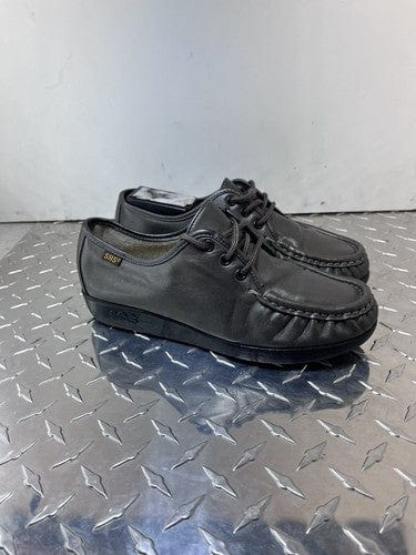 Cheap Sneaks Footwear/Sports Cards SAS Siesta Gray Pewter Leather Size 7.5 S Lace Up Loafers Genuine USA
