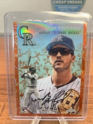 Cheap Sneaks Footwear/Sports Cards Sean Bouchard (RC) 2023 Topps Chrome Platinum Anniversary Orange Toile