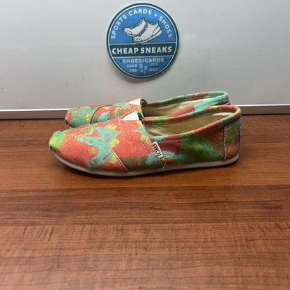 Cheap Sneaks Footwear/Sports Cards Shoes Women Toms Tyler Ramsey Flats Slip On Shoes Wmn (6.5)Limted Grn Orng Canvas