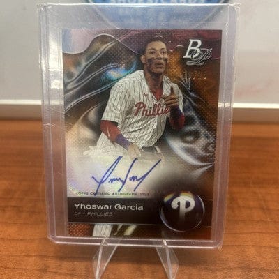 Cheap Sneaks Footwear/Sports Cards Yhoswar Garcia 2023 Bowman Platinum Orange Foilboard Refractor Auto /2