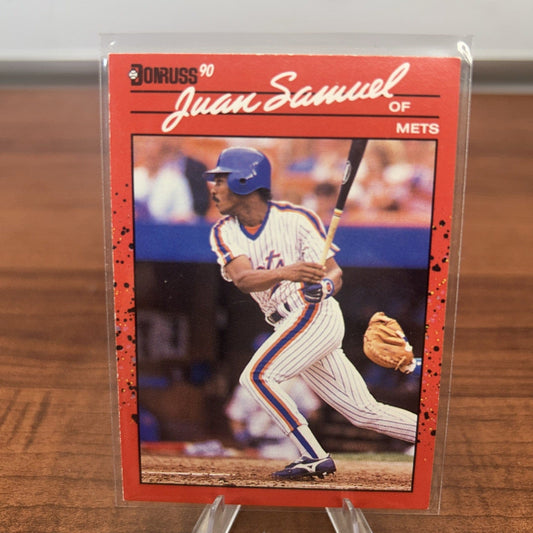 JUAN SAMUEL 1990 DONRUSS Baseball Card #53 New York Mets
