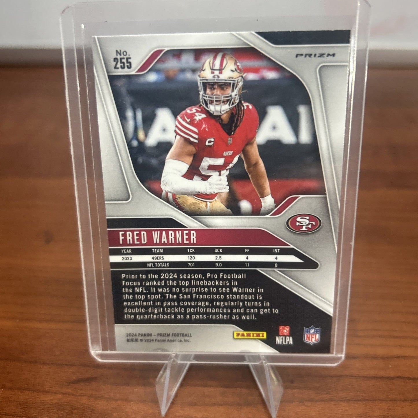 Fred Warner 2024 Panini Prizm Neon Green Pulsar Prizm #255 San Francis
