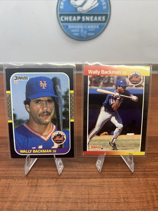 Wally Backman 1987 Donruss #316 Card New York Mets + Bonus Card 89 Don