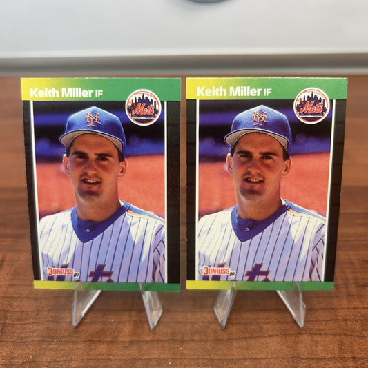 Keith Miller 1989 Donruss Baseball Card #623  New York Mets + Bonus Ca