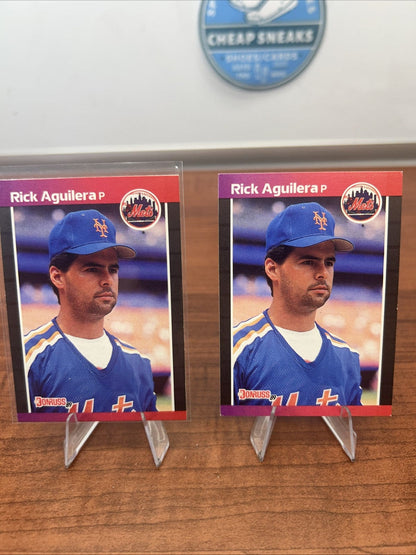 Rick Aguilera 1989 Donruss Baseball Card New York Mets #526 +Bonus Car