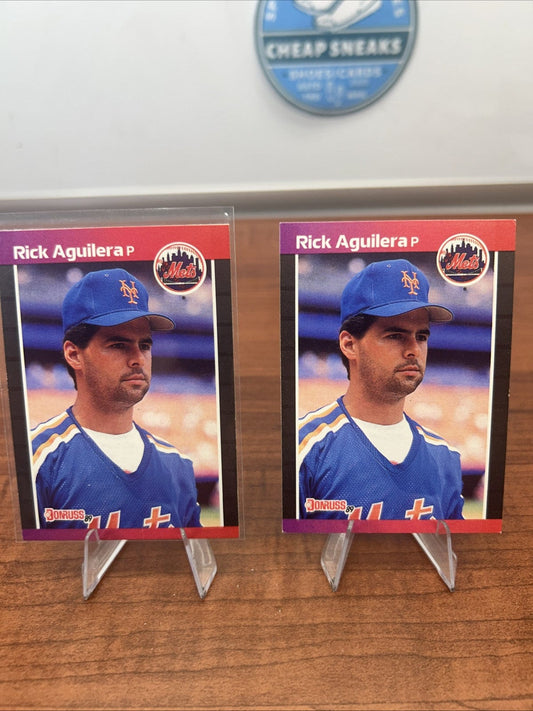 Rick Aguilera 1989 Donruss Baseball Card New York Mets #526 +Bonus Car
