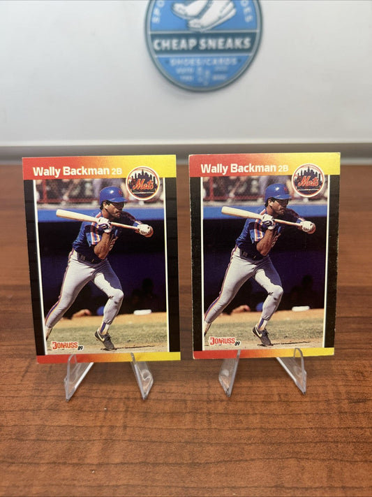 Wally Backman 1989 Donruss #383 Baseball Card + Bonus Card New York Me