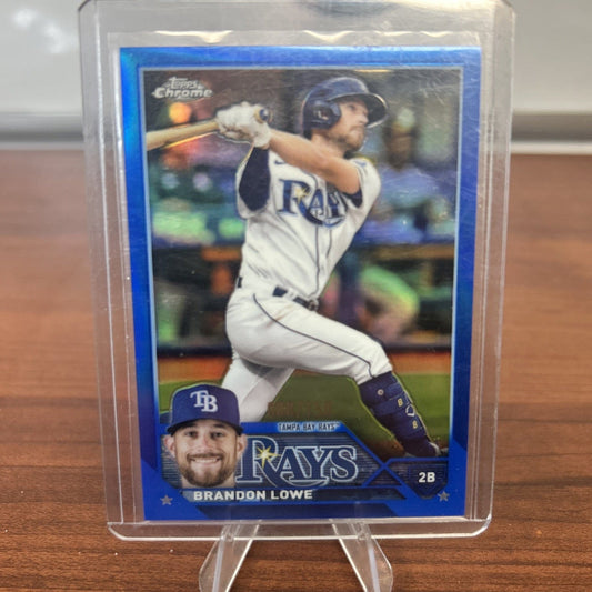 Brandon Lowe 2023 Topps Chrome update Blue Refractor  #208 Tampa Bay R