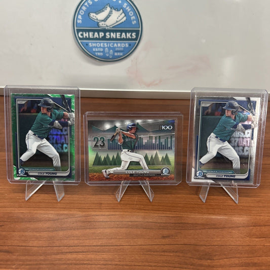 Cole Young 2024 Bowman Chrome Lunar Glow #BCP-112, Bowman’s Top-100