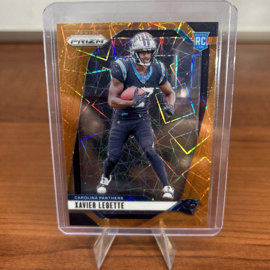 2024 Panini Prizm Xavier Legette RC Orange Lazer Prizm #398 Carolina P