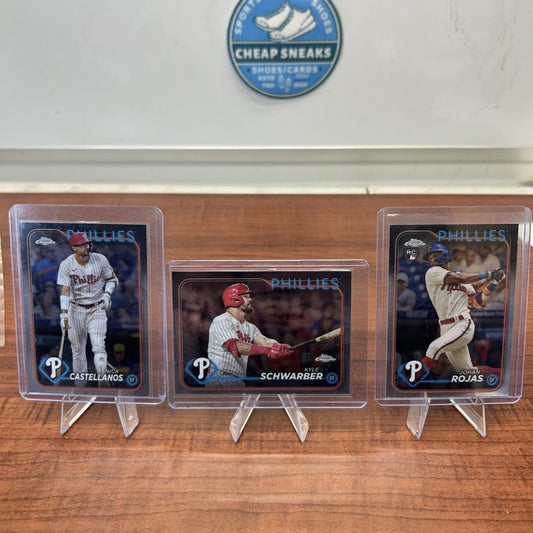 Phillies 24 Topps Chome Lot Johan Rojas RC,Nick Castellanos,Kyle Schwa