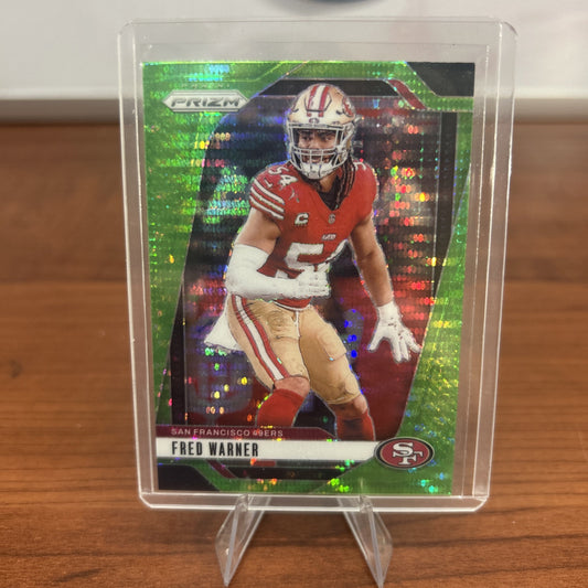Fred Warner 2024 Panini Prizm Neon Green Pulsar Prizm #255 San Francis