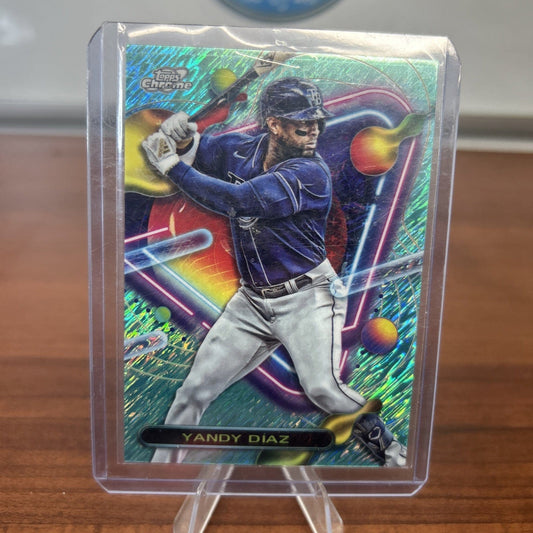 Yandy Diaz 2023 Topps Cosmic Chrome Aqua Equinox Refractor Tampa Bay S