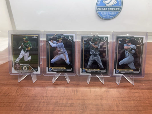 Athletics 2024 Bowman Chrome,23 Topps Chrome Lot Myles Naylor,Jacob Wi