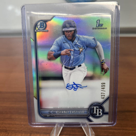 Estanli Castillo 2022 1st Bowman Chrome REFRACTOR AUTO 437/499 #CPA-EC